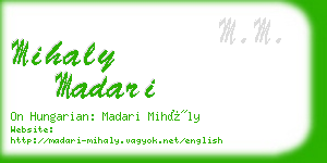 mihaly madari business card